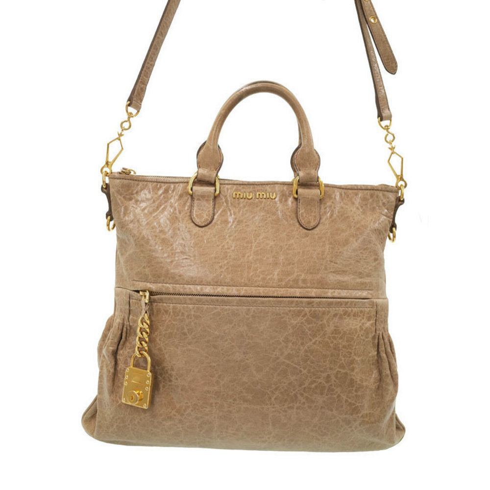 Miu Miu 2way Tote Bag Beige